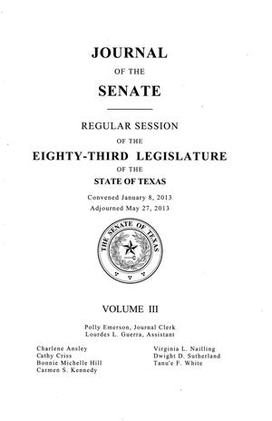 Journal of the Senate, Regular Session of the Eighty-Third Legislature of the State of Texas, Volume 3