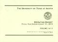 Thumbnail image of item number 1 in: 'University of Texas at Austin Operating Budget: 2015, Volume 1'.