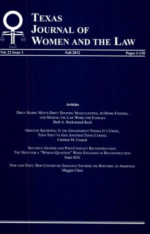 Texas Journal of Women and the Law, Volume 22, Number 1, Fall 2012