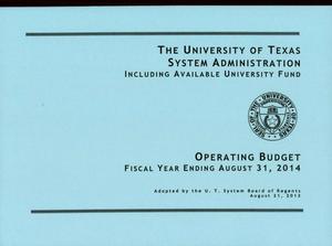 University of Texas System Administration Operating Budget: 2014
