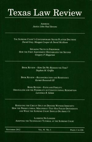 Texas Law Review, Volume 91, Number 1, November 2012