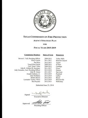 Primary view of object titled 'Texas Commission on Fire Protection Strategic Plan: Fiscal Years 2015-2019'.
