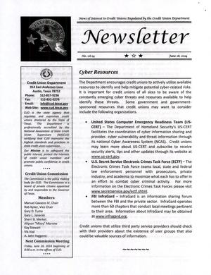 Primary view of object titled 'Credit Union Department Newsletter, Number 06-14, June 2014'.