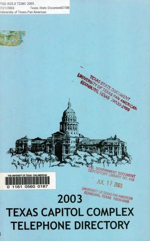 Primary view of Texas Capitol Complex Telephone Directory, 2003
