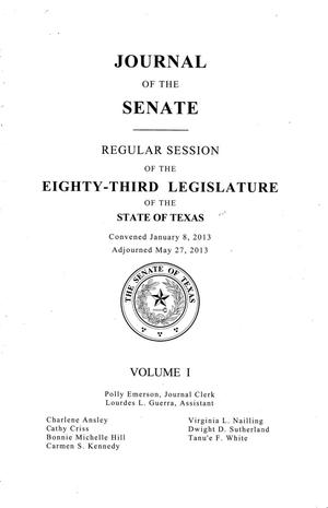 Primary view of object titled 'Journal of the Senate, Regular Session of the Eighty-Third Legislature of the State of Texas, Volume 1'.