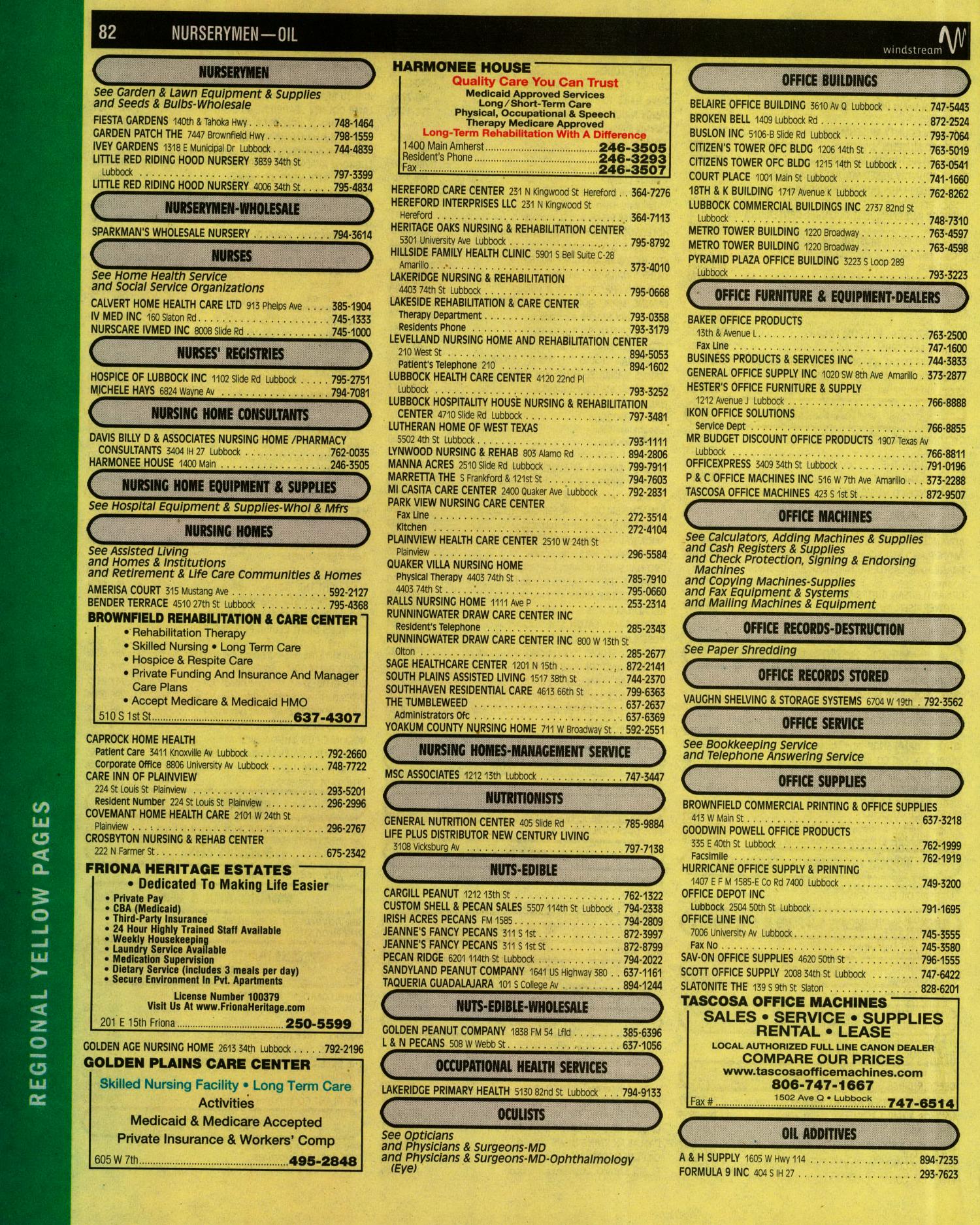 Denver City Yellow Pages Page 82 The Portal To Texas History