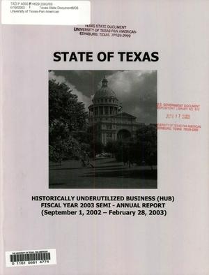 Texas Historically Underutilized Business Semi-Annual Report: 2003