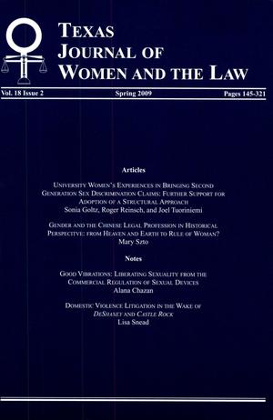 Texas Journal of Women and the Law, Volume 18, Number 2, Spring 2009