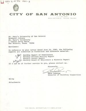 San Antonio Monthly Reports: February 1984