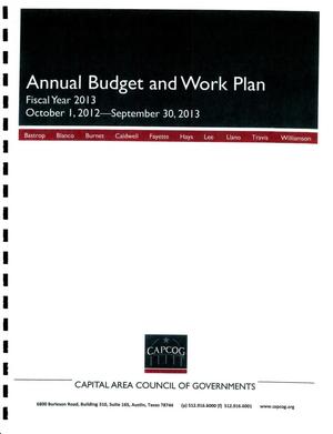 Capital Area Council of Governments Annual Budget and Work Plan: 2013
