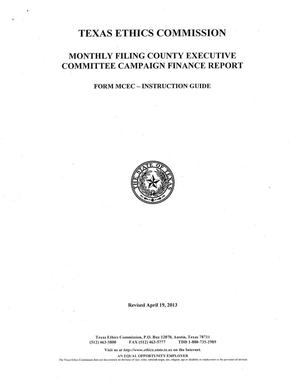 Form MCEC Instruction Guide: Monthly Filing County Executive Committee Campaign Finance Report