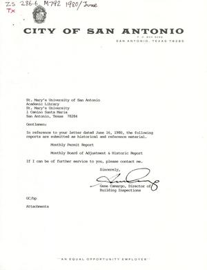 San Antonio Monthly Reports: January 1988