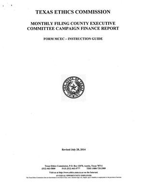 Monthly Filing County Executive Committee Campaign Finance Report: Form MCEC Instruction Guide