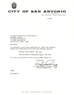 San Antonio Monthly Reports: May 1998