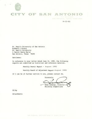 San Antonio Monthly Reports: August 1995