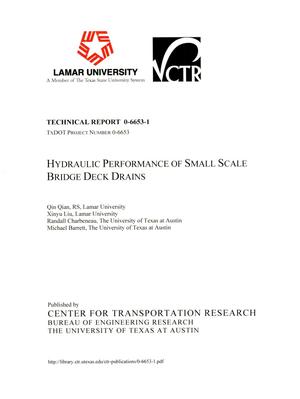 Hydraulic Performance of Small Scale Bridge Deck Drains