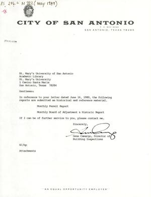 San Antonio Monthly Reports: May 1989