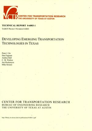 Developing Emerging Transportation Technologies in Texas