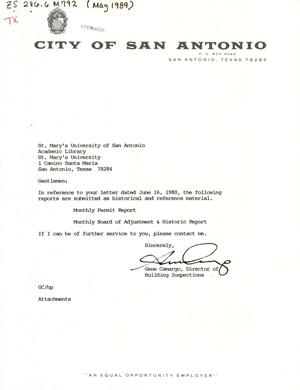 San Antonio Monthly Reports: April 1989