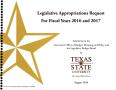 Thumbnail image of item number 1 in: 'Texas State University Requests for Legislative Appropriations: Fiscal Years 2016 and 2017'.
