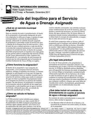 Primary view of object titled 'Guía del Inquilino Para el Servicio De Agua o Drenaje Asignado'.