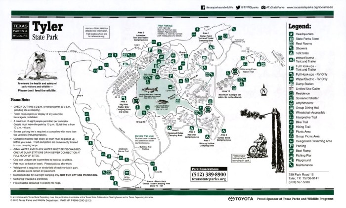tyler state park map Tyler State Park The Portal To Texas History tyler state park map