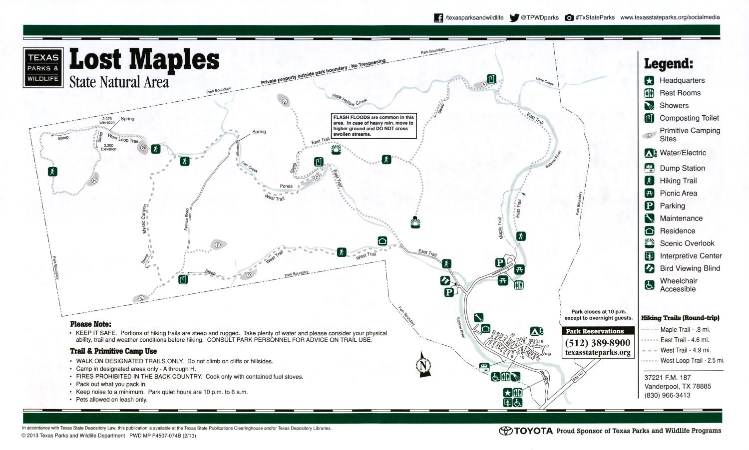 Lost Maples Park Map Lost Maples State Natural Area   The Portal to Texas History