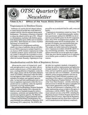 Primary view of object titled 'OTSC Quarterly Newsletter, Volume 22, Number 1, February 2015'.