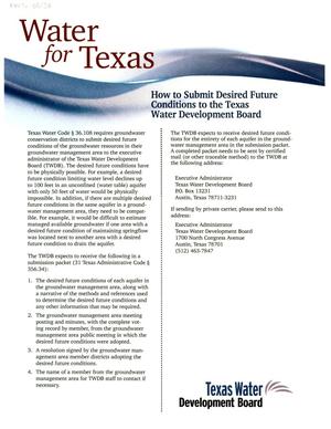 How to Submit Desired Future Conditions to the Texas Water Development Board