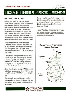 Primary view of object titled 'Texas Timber Price Trends, Volume 32, Number 4, July/August 2014'.