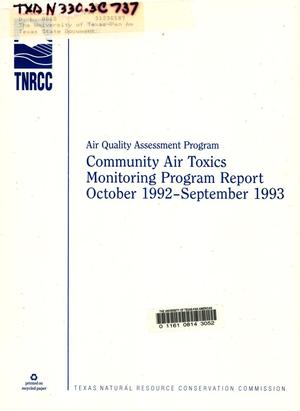 Community Air Toxics Monitoring Program Report, October 1992-September 1993