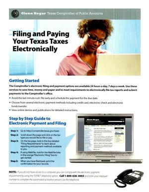 Primary view of object titled 'Filing and Paying your Texas Taxes Electrically'.