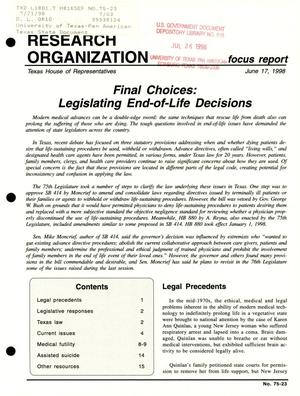 Primary view of object titled 'Focus Report, Volume 75, Number 23, June 1998'.