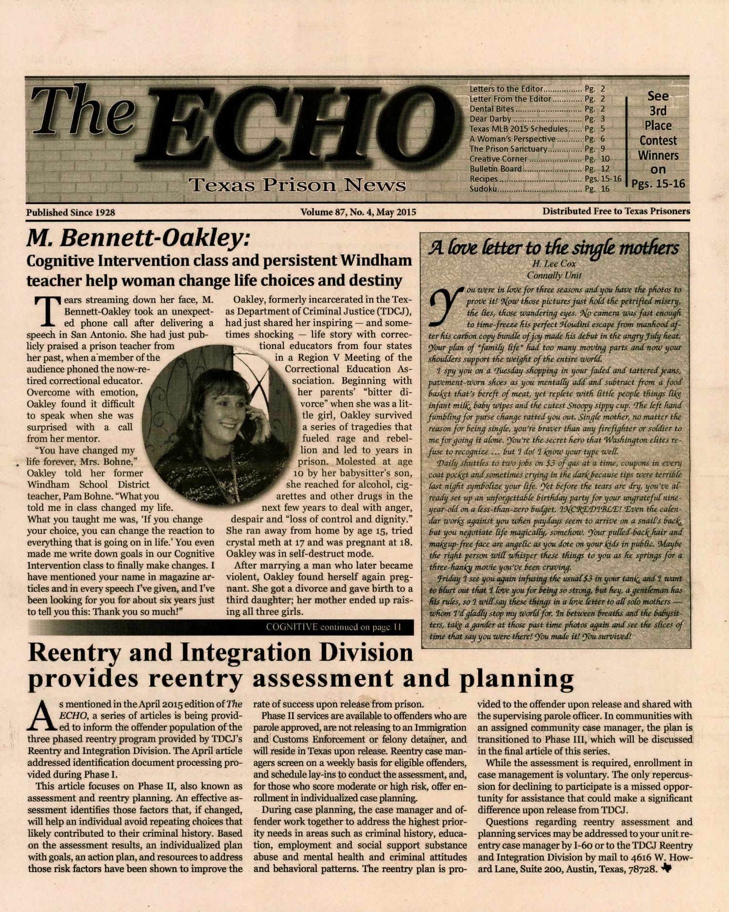 The ECHO, Volume 87, Number 4, May 2015
                                                
                                                    1
                                                