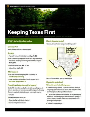 Keeping Texas First: Tracking the Impact of Federal Action on Endangered Species, Air, and Water