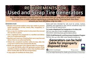 Requirements for Used and Scrape Tire Generators