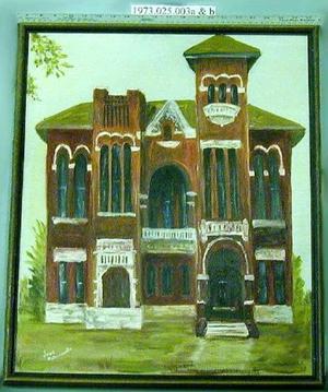 [Frame that holds painting of Old Richmond Jail]