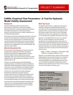 Project Summary: Empirical Flow Parameters - A Tool for Hydraulic Model Validity Assessment