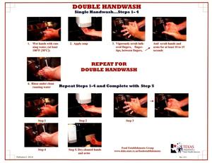 Primary view of object titled 'Double Handwash: Single Handwash...Steps 1-4, Repeat For Double Handwash'.