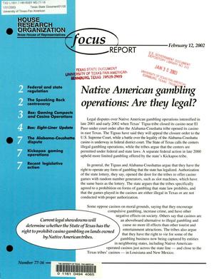 Primary view of object titled 'Focus Report, Volume 77, Number 16, February 2002'.