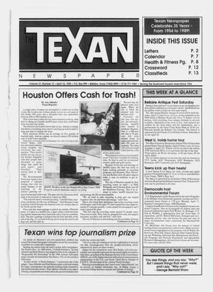 Primary view of The Texan Newspaper (Bellaire, Tex.), Vol. 37, No. 15, Ed. 1 Wednesday, April 12, 1989
