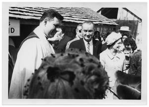 [Lyndon and Lady Bird Johnson with Priest]