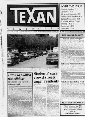 Primary view of object titled 'The Texan Newspaper (Houston, Tex.), Vol. 36, No. 22, Ed. 1 Wednesday, June 1, 1988'.