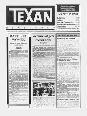 Primary view of The Texan Newspaper (Bellaire and Houston, Tex.), Vol. 37, No. 38, Ed. 1 Wednesday, September 20, 1989