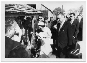 [Lady Bird and Lyndon Johnson in Front of Saint Barnabas Episcopal Church]