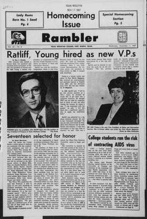 Rambler (Fort Worth, Tex.), Vol. 63, No. 8, Ed. 1 Wednesday, November 11, 1987