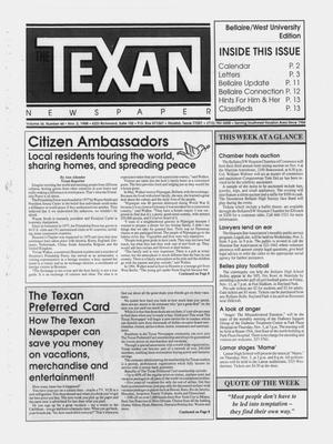Primary view of object titled 'The Texan Newspaper (Houston, Tex.), Vol. 36, No. 44, Ed. 1 Wednesday, November 2, 1988'.