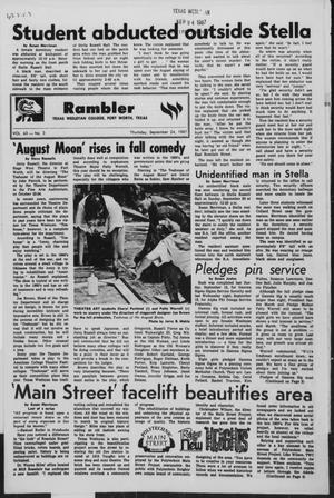 Rambler (Fort Worth, Tex.), Vol. 63, No. 3, Ed. 1 Thursday, September 24, 1987