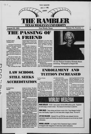 The Rambler (Fort Worth, Tex.), Vol. 70, No. 1, Ed. 1 Thursday, August 26, 1993
