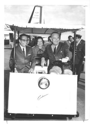 [Lyndon Johnson and Diaz Ordaz in a Golf Cart]
